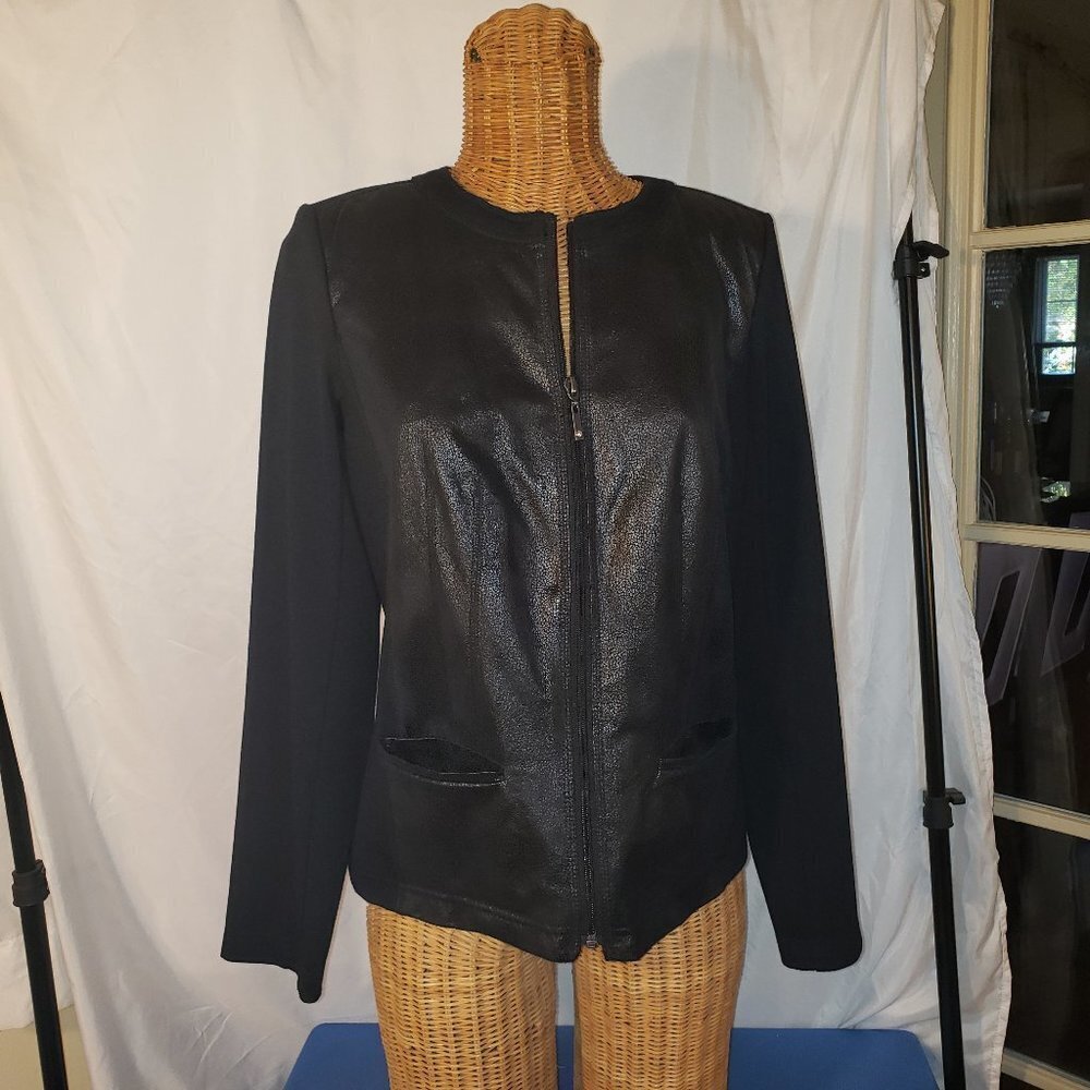 Ladies Vintage NORTHERN REFLECTIONS Faux Leather Jacket in Black - S